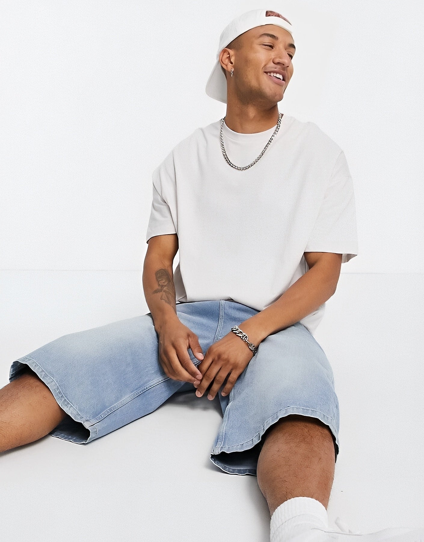 Premium White Drop Shoulder Oversized Men's T-Shirt