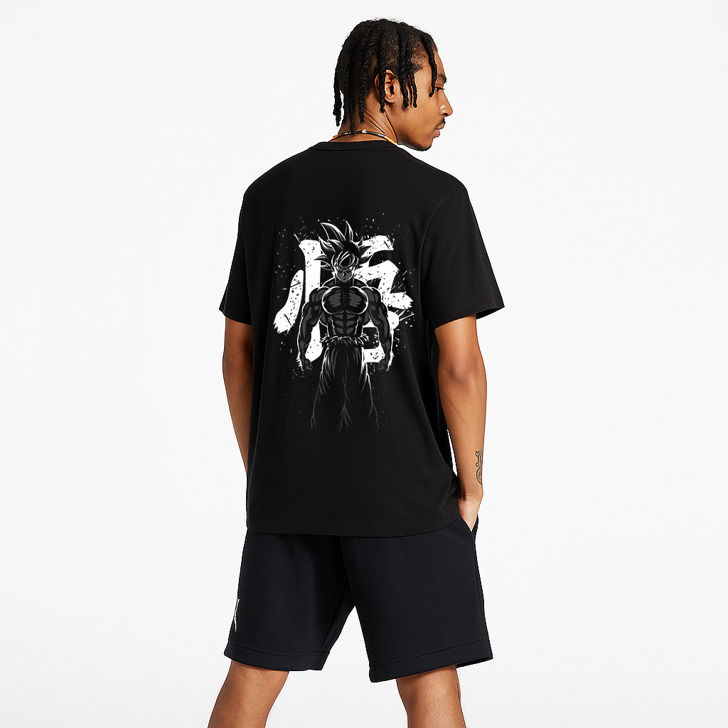 Jacked Goku Dragon Ball Z Oversized T-Shirt for Men – Black Cotton Anime Streetwear by Urban Drip