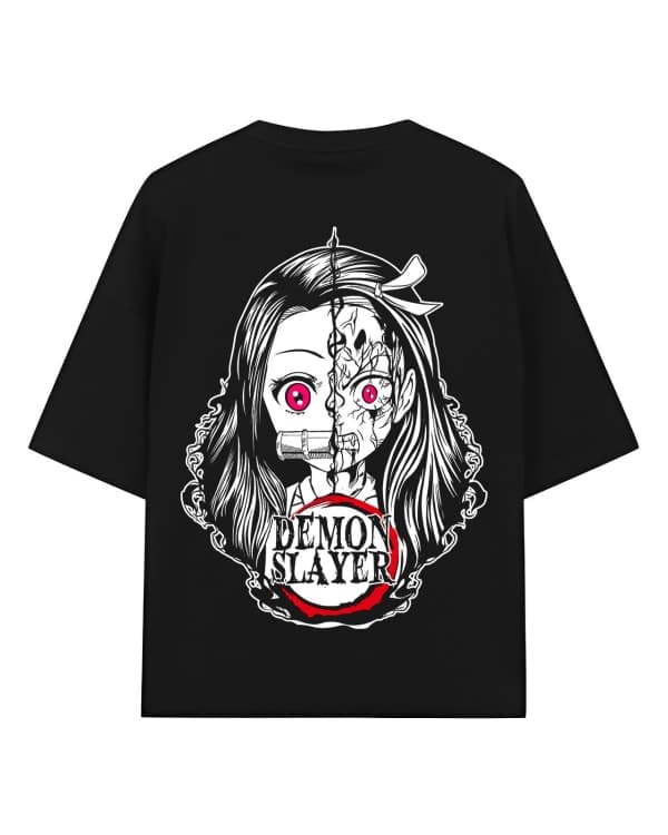 Nezuko Oversized T-Shirt for Men and Women | Demon Slayer Anime Drop Shoulder Graphic Tee | Urban Drip