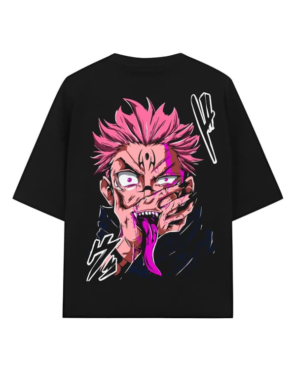 Sukuna Oversized T-Shirt for Men | Jujutsu Kaisen King of Curses Anime Drop Shoulder Tee | Urban Drip