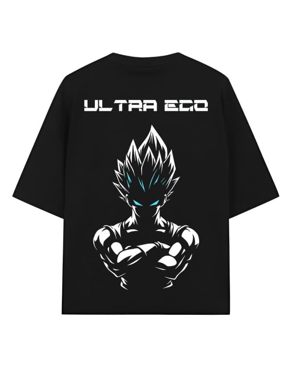 Vegeta Ultra Ego Oversized T-Shirt for Men | Dragon Ball Super Anime Drop Shoulder Tee | Urban Drip