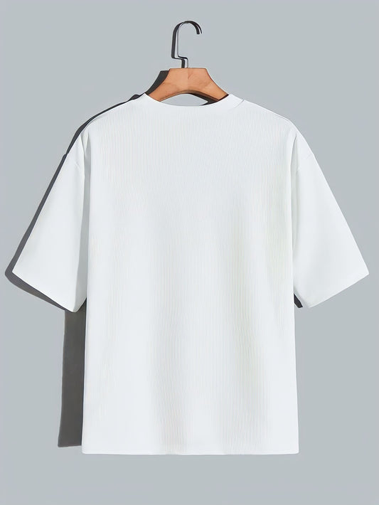 Premium White Drop Shoulder Oversized  Men's T-Shirt | 240 gsm