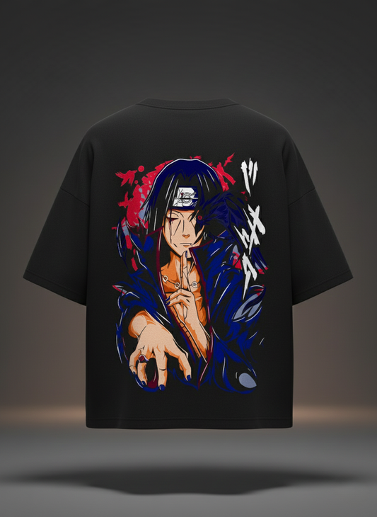 Urban Drip® Premium Itachi Uchiha Oversized T-Shirt | 240 GSM Heavyweight Cotton | Japanese Anime Streetwear