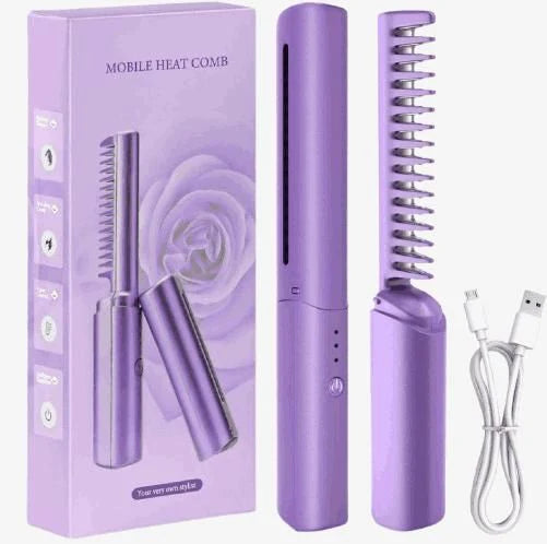 Hair Straightener Comb for Women & Men, Hair Styler, Straightener Machine Brush/PTC Heating Electric Straightener with 5 Temperature (Comb)