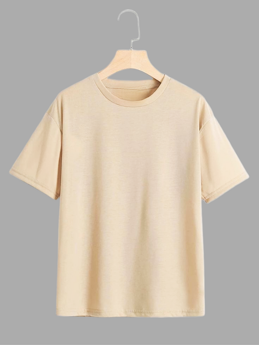 Premium Beige Drop Shoulder Oversized Men's T-Shirt | 240 gsm
